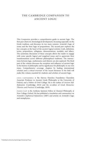 The Cambridge Companion to Ancient Logic