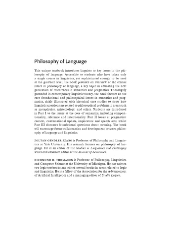Philosophy of Language