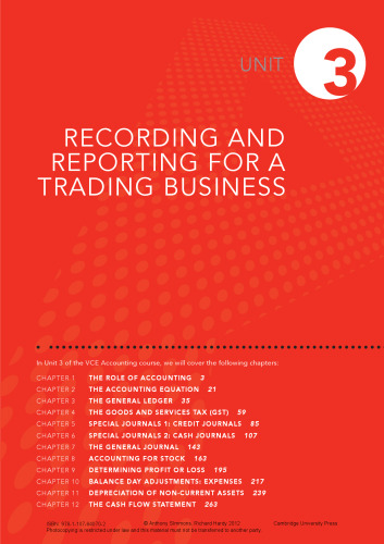 Cambridge VCE Accounting Units 3 & 4