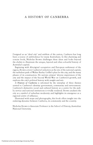 A History of Canberra