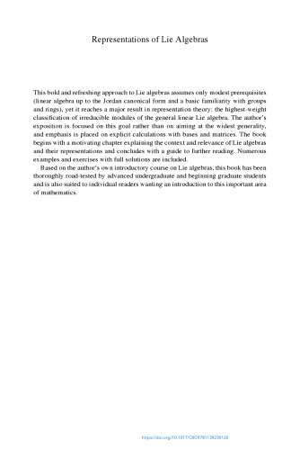 Representations of Lie Algebras: An Introduction Through gl(n)
