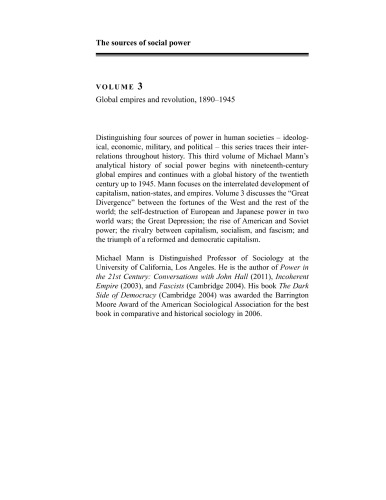 The Sources of Social Power: Volume 3, Global Empires and Revolution, 1890–1945