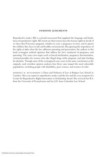 Feminist Judgments: Reproductive Justice Rewritten