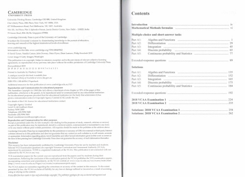 Cambridge Checkpoints VCE Mathematical Methods Units 3 & 4