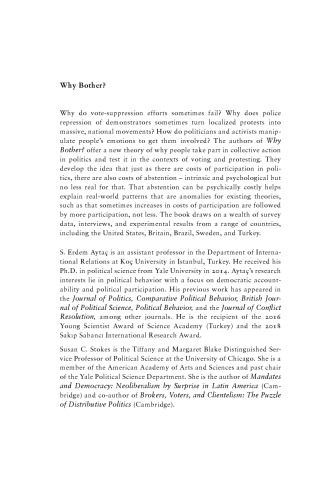 Why Bother?: Rethinking Participation in Elections and Protests
