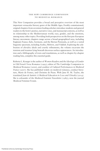 The New Cambridge Companion to Medieval Romance