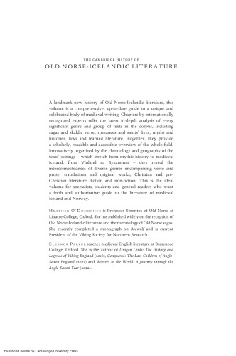 The Cambridge History of Old Norse-Icelandic Literature