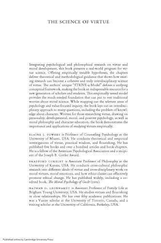 The Science of Virtue: A Framework for Research
