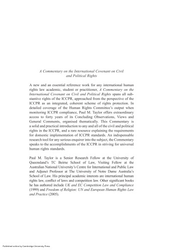 A Commentary on the International Covenant on Civil and Political Rights