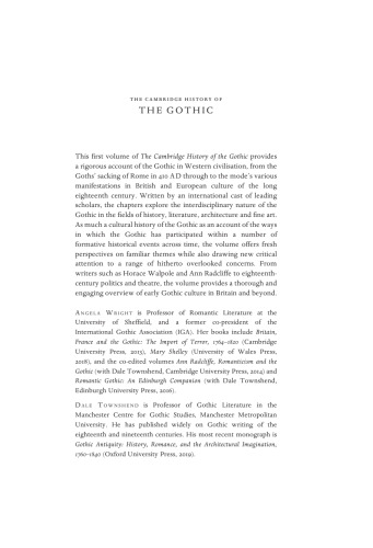 The Cambridge History of the Gothic