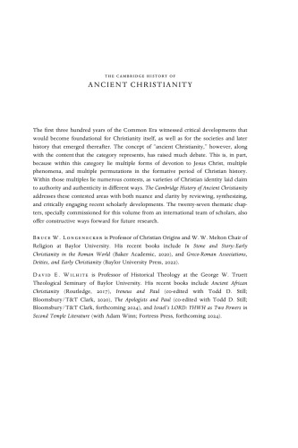 The Cambridge History of Ancient Christianity