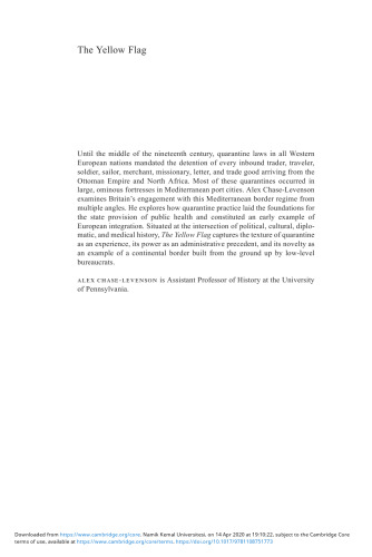 The yellow flag : quarantine and the British Mediterranean world, 1780-1860