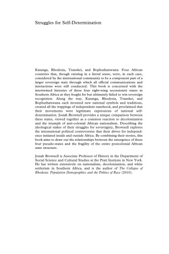 Struggles for Self-Determination: The Denial of Reactionary Statehood in Africa