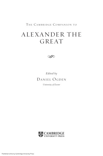 The Cambridge Companion to Alexander the Great