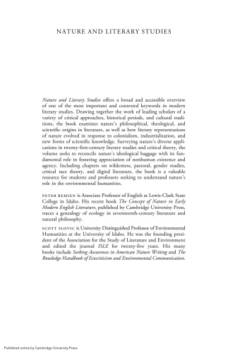 Nature and Literary Studies