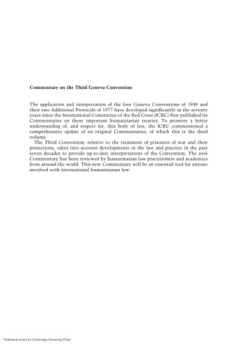 Commentary on the Third Geneva Convention: Convention (III) relative to the Treatment of Prisoners of War