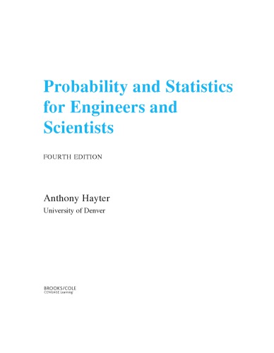 Probability and Statistics for Engineers and Scientists
