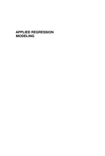 Applied Regression Modeling, Second Edition