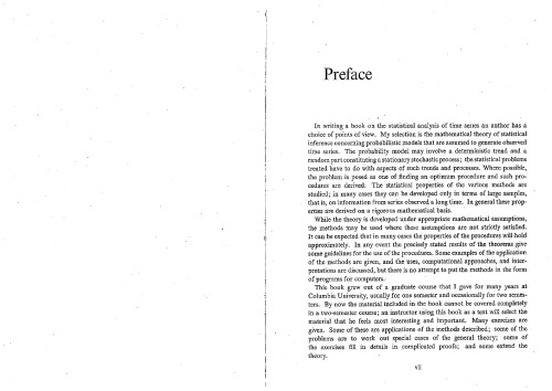 The Statistical Analysis of Time Series