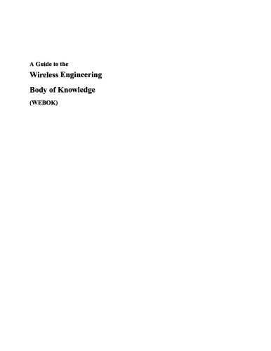 A Guide to the Wireless Engineering Body of Knowledge (WEBOK), Second Edition
