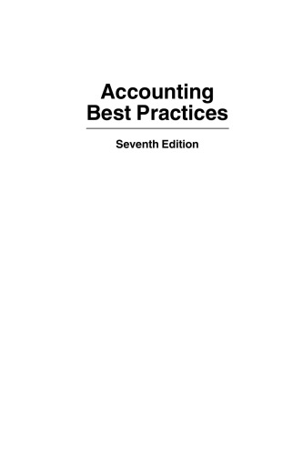 Accounting Best Practices, Seventh Edition