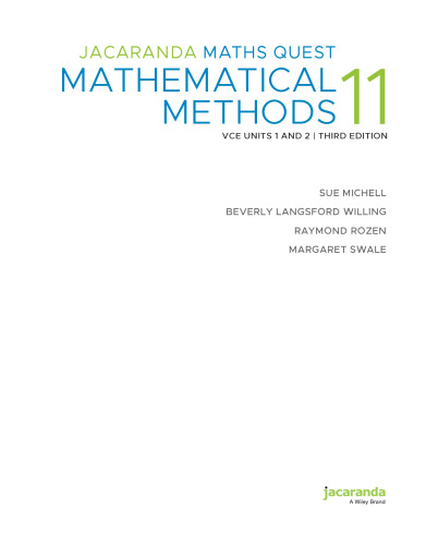 Jacaranda MathsQuest 11 Mathematical Methods VCE Units 1 and 2 | THIRD EDITION