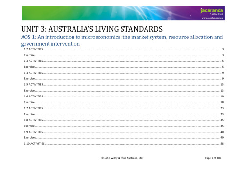 Jacaranda Key Concepts in VCE Economics 2 Units 3 and 4 Solutions
