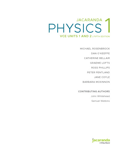 Jacaranda Physics 1 VCE Units 1 and 2 | Fifth Edition