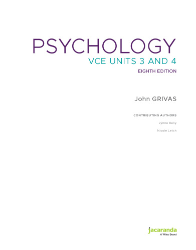 Psychology VCE Units 3 & 4