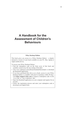 Handbook for the Assessment of Children's Behaviours, A