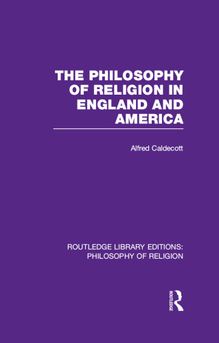 The Philosophy of Religion in England and America