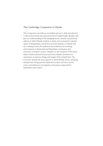 The Cambridge companion to Haydn