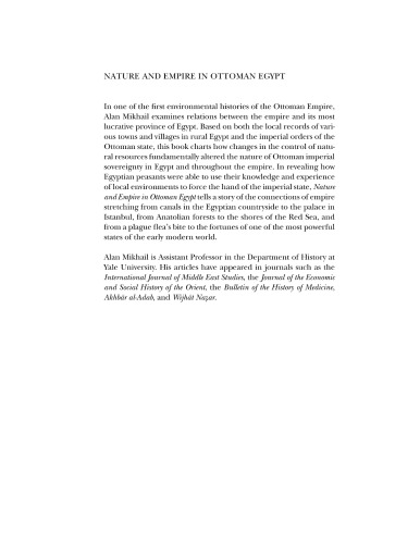 Nature and empire in Ottoman Egypt: an environmental history