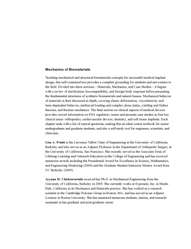 Mechanics of biomaterials : fundamental principles for implant design