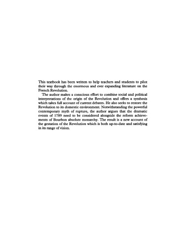 Reform and revolution in France : the politics of transition, 1774-1791