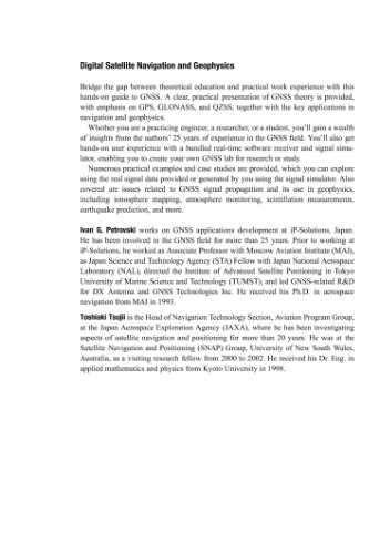 Digital satellite navigation and geophysics : a practical guide with GNSS signal simulator and receiver laboratory