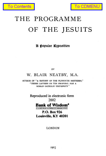 The Programme of the Jesuits