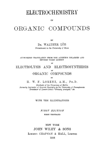 ELECTROCHEMISTRY OF ORGANIC COMPOUNDS