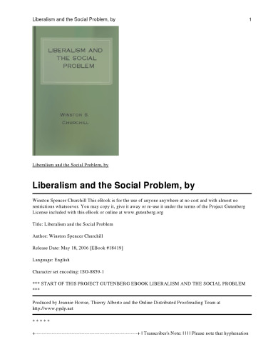 Liberalism and the Social Problem