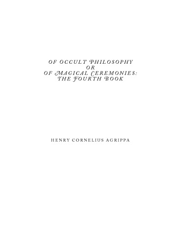 The Fourth Book of Occult Philosophy