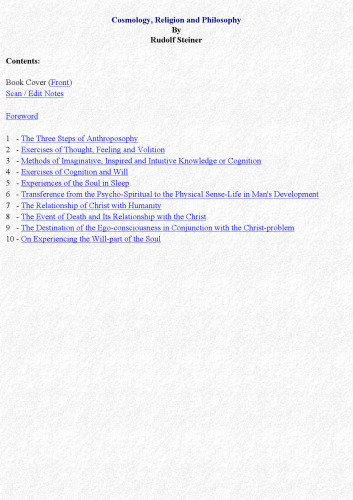 Cosmology Religion and Philosophy