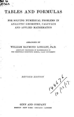 Tables and formulas for solving numerical problems
