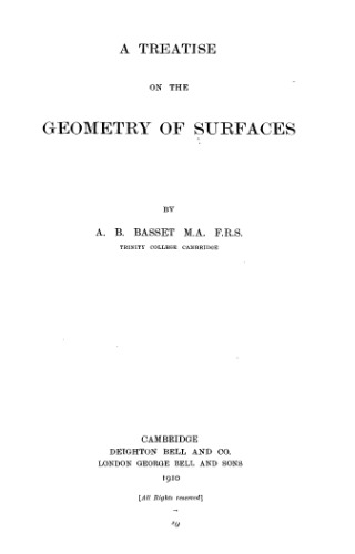 A Treatise on the Geometry of Surfaces