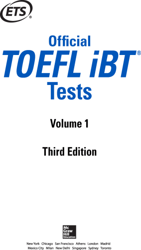 Official TOEFL iBT Tests Volume 1, Third Edition