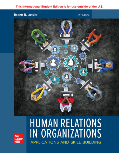ISE EBook for Human Relations in Organizations: Applications and Skill Building
