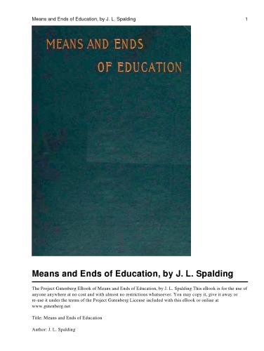 Means and ends of education