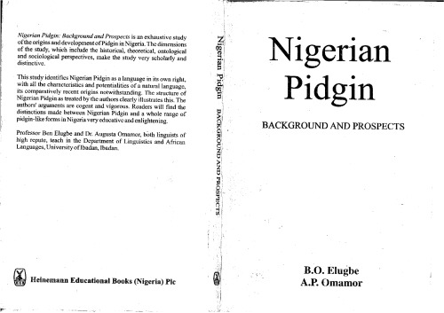 Nigerian Pidgin: background and prospects