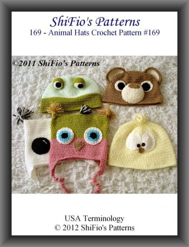 169- Adult Animal Beanies Crochet Patterns #169