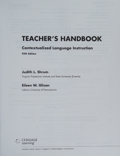 Teacher's Handbook: Contextualized Language Instruction