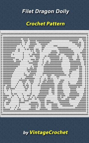Filet Dragon Doily Vintage Crochet Pattern